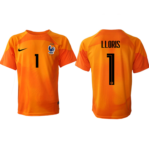 Camiseta Francia Hugo Lloris #1 Portero Primera Equipación Mundial 2022 manga corta